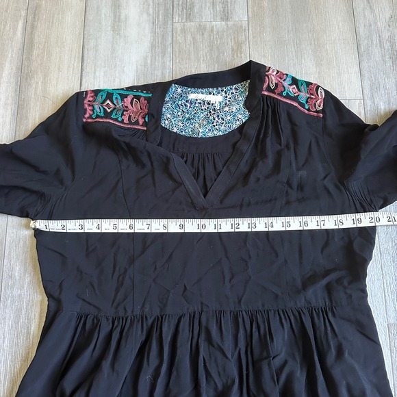 Anthropologie Floreat Avery Embroidered Dress Womens S Bohemian Artist‎ VNeck - Picture 6 of 9